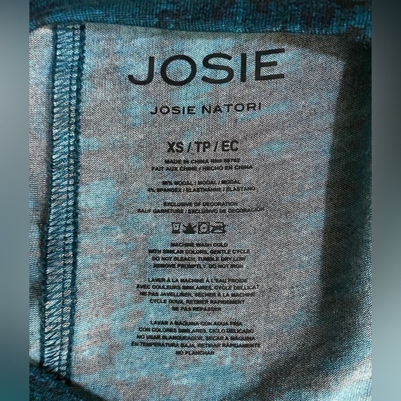 Josie Natori Tank Top Layering Elements DTB Turquoise Black Size XS - Picture 6 of 8